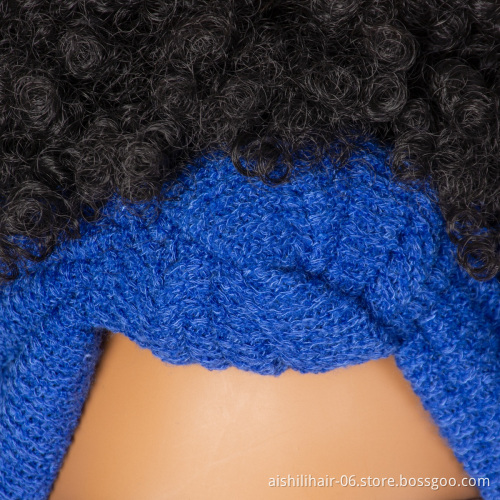 Wholesale vendors headband wigs stort kinky curly wigs  hradband synthetic hair wigs for black women
